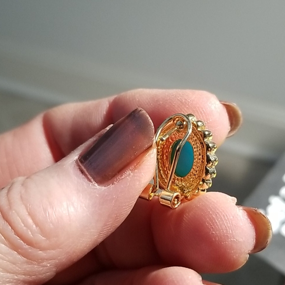 EB costume gold turquoise jewelry set - Picture 5 of 10